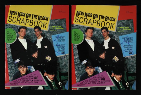 1990 New Kids on the Block Signed Scrapbook - Lot of 2 (MEARS LOA)