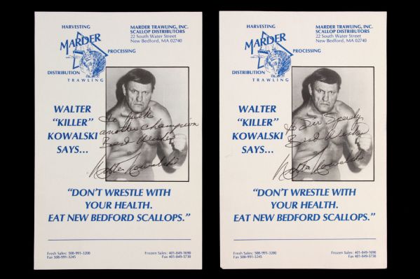1980s Killer Kowalski Signed Marder Trawling Scallop Distributors 5.5" x 8.5" Promotional One Sheet (JSA)