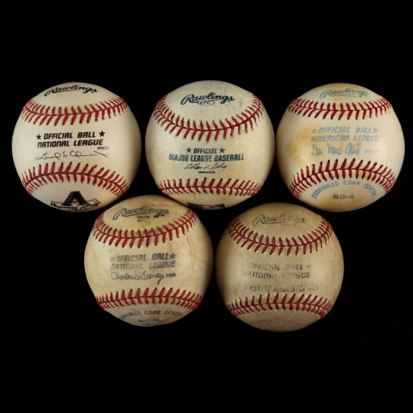 1970-2010 Official American National & Major League Baseball Collection - Lot of 5