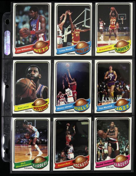 1979-80 Topps Basketball Card Complete Set (132) w/ Erving, Maravich, Abdul-Jabbar and More
