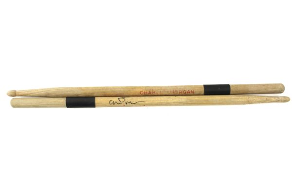 1990s Charlie Morgan Elton Johns Drummer Signed Drum Sticks (MEARS LOA)