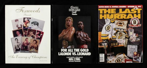 1978-2000 Boxing Wrestling Hockey Program Collection - Lot of 11