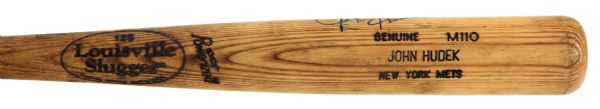 1998 John Hudek New York Mets Signed Louisville Slugger Professional Model Game Used Bat (MEARS LOA/JSA)