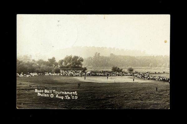 1909 Baseball Tournament at Milan Ohio 3.5" x 5.5" Postcard