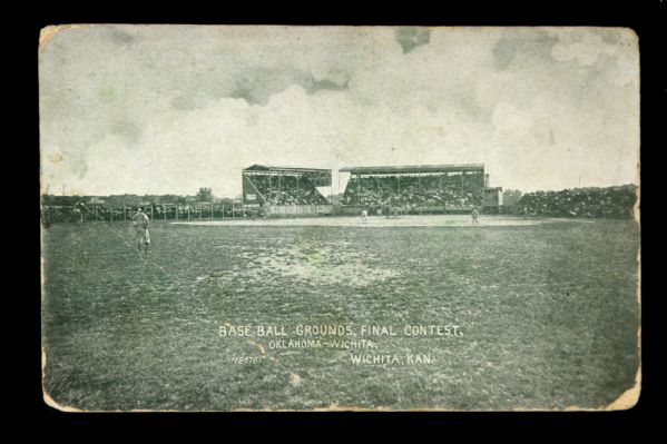1907 Wichita Kansas Baseball Grounds 3.5" x 5.5" Postcard