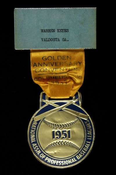 1951 Warren Keyes National Association of Professional Baseball Leagues Nameplate Ribbon