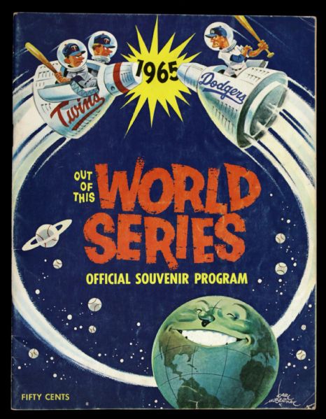1965 Minnesota Twins Los Angeles Dodgers World Series Program Unscored