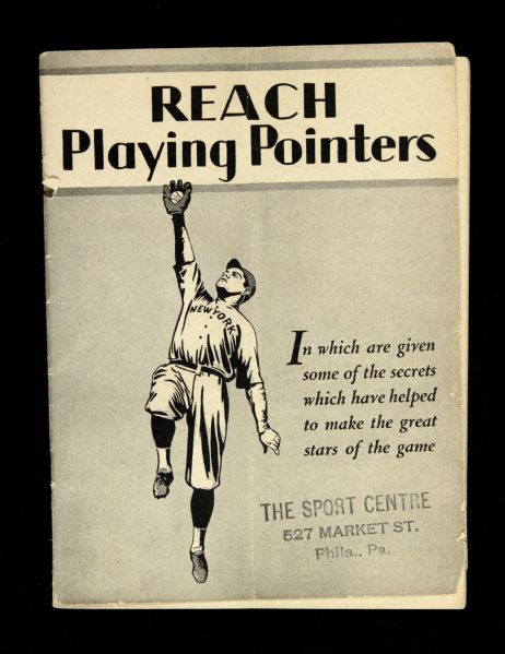 1930 Reach Playing Pointers Instructional Baseball Booklet