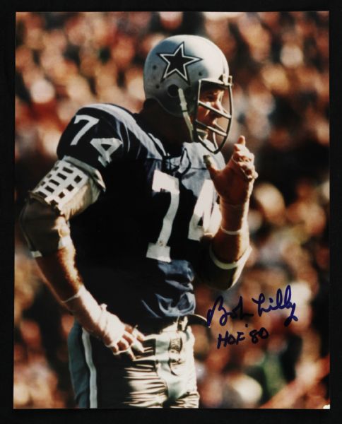 1980s Bob Lilly Dallas Cowboys Signed 8" x 10" Photo (JSA)
