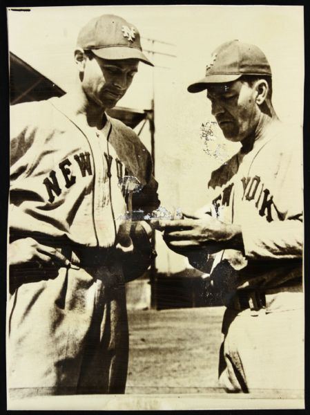 1946 Mel Ott Jack Brewer New York Giants Original 6" x 8" Photo