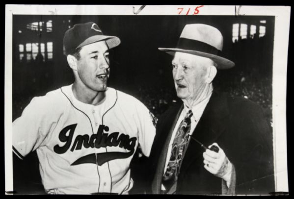 1951 Cy Young Bob Feller Cleveland Indians Original 6" x 9" Photo