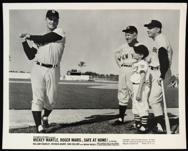 1962 Roger Maris Mickey Mantle New York Yankees Safe at Home! 8" x 10" Photo