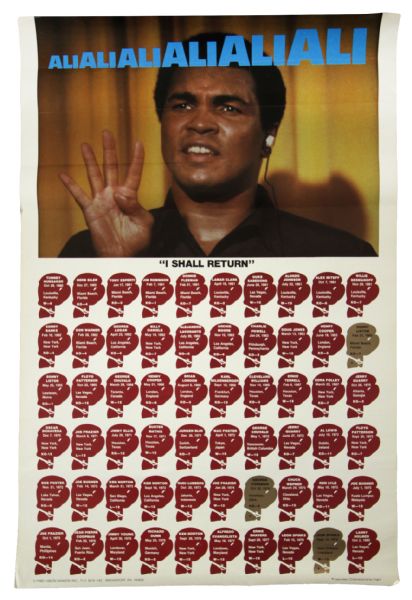 1980 Muhammad Ali I Shall Return 24" x 36" Poster