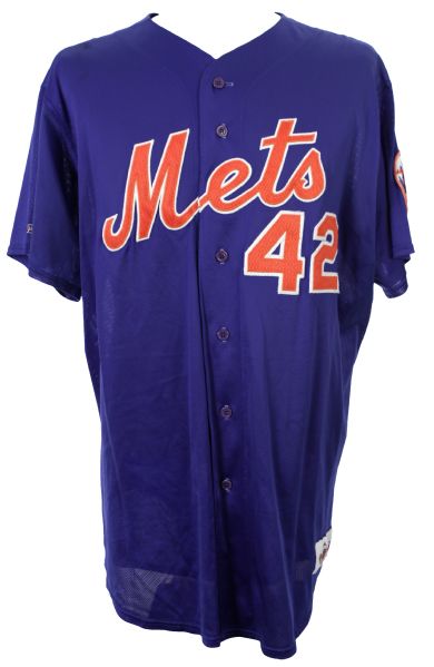 1998 Butch Huskey New York Mets Signed Game Worn Batting Practice Jersey (MEARS LOA)