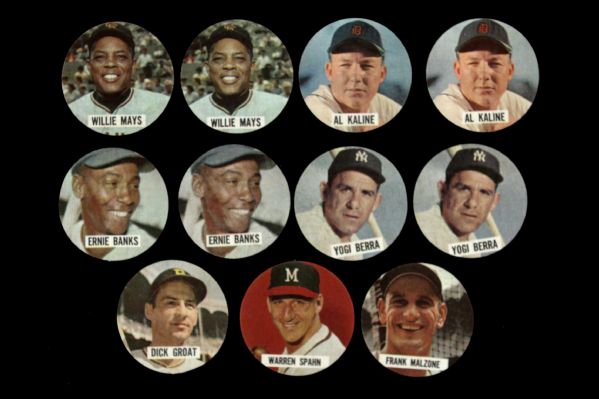 1961 Chemstrand Iron On Patch Collection - Lot of 11 w/ Mays, Kaline, Berra, Banks, Spahn & More