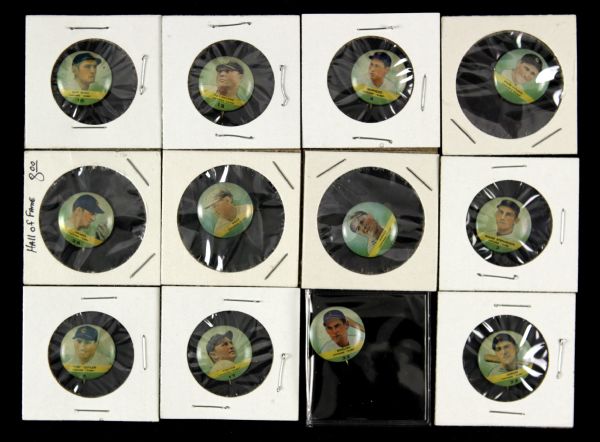 1933 Tatoo Orbit Chicago Cubs .75" Pinback Button Collection - Lot of 12 w/ Kiki Cuyler, Charlie Root, Burleigh Grimes & More