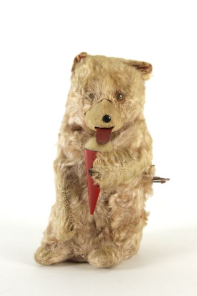 1940s Bear Eating an Ice Cream Cone Wind Up Toy