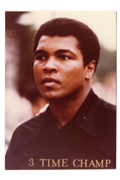 1978 Muhammad Ali 3 Time Champ 3.5" x 5" Promo Photo (Wali Muhammad Collection)