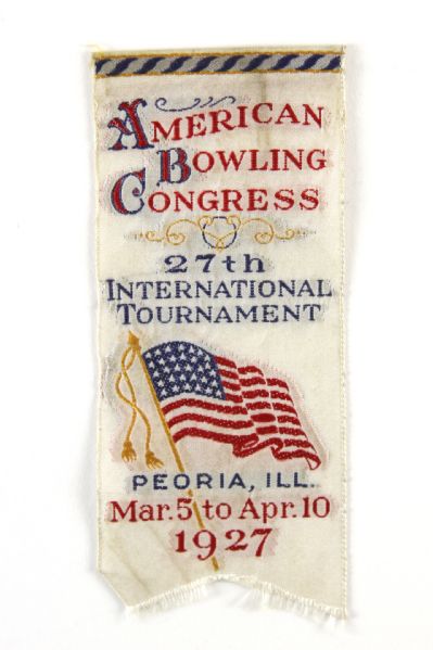 1927 American Bowling Congress 27th International Tournament Ribbon