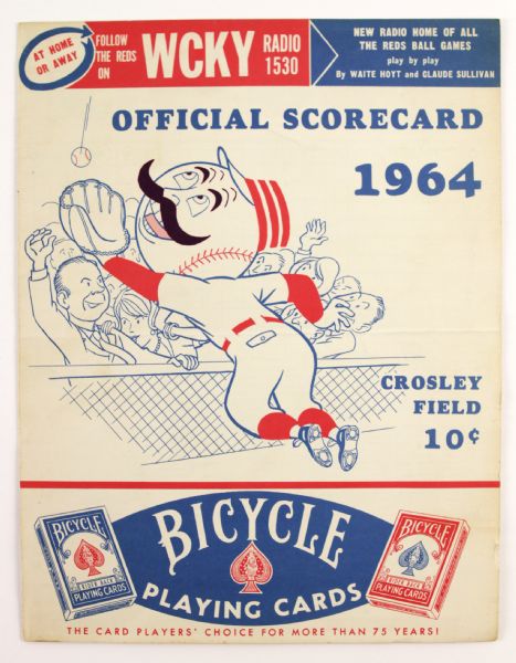 1964 Cincinnati Reds Houston Colt .45s Crosley Field Official Scorecard Unscored 