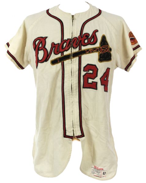 1959 Jim Pisoni Milwaukee Braves Game Worn Home Uniform w/ Stirrups (MEARS LOA)