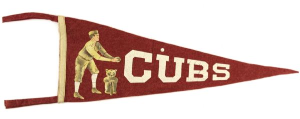 1902-07 Chicago Cubs Full Size 23" Team Pennant - Earliest Reference to the nickname Cubs