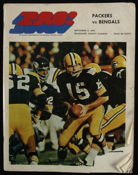 1966-70 Green Bay Packers County Stadium Program Collection - Lot of 3, 1 Signed (MEARS LOA)