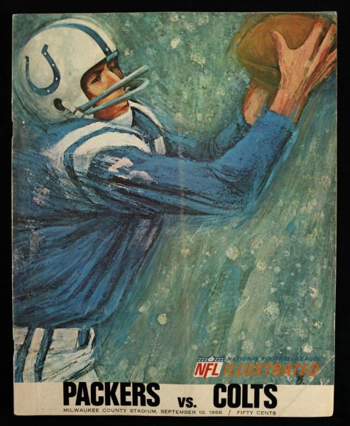 1966 Green Bay Packers Baltimore Colts Milwaukee County Stadium Signed Program w/ Johnny Unitas & More (JSA)