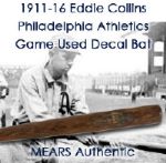 1911-16 Eddie Collins Philadelphia Athletics JF Hillerich & Son Co. Louisville Slugger Professional Model Game Used Decal Bat (MEARS Authentic)
