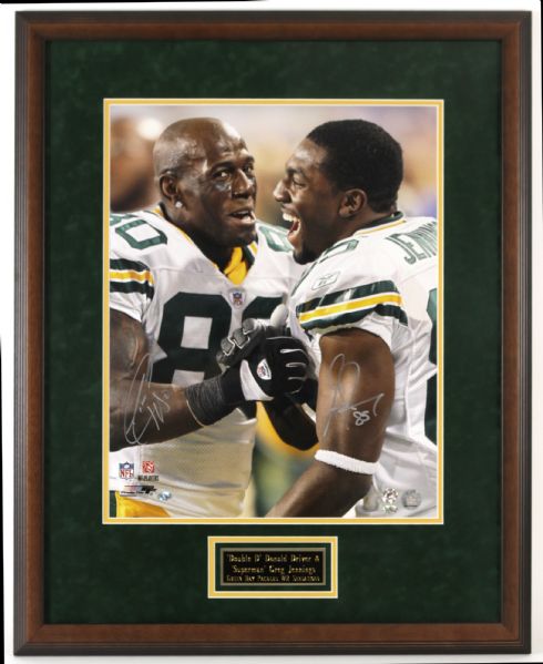 2006 Greg Jennings Donald Driver Green Bay Packers Signed 25" x 31" Framed Photo Display (Legends of the Field COA)