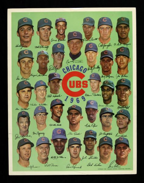 1969 Chicago Cubs 8.5" x 11" Team Photo w/ Facsimile Signatures