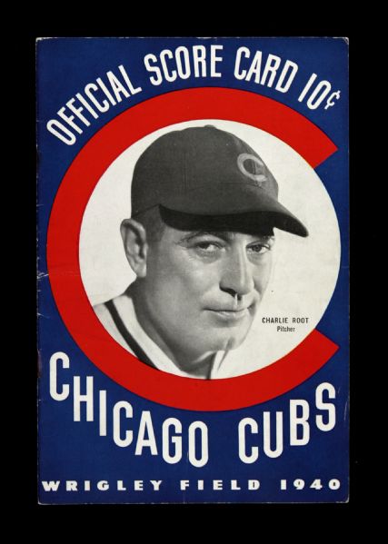 1940 Chicago Cubs Boston Braves Wrigley Field Scorecard (Scored)