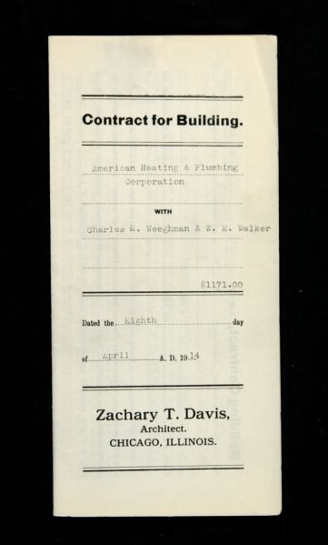 1914 Chicago Cubs Wrigley Field Contract to Install Heaters at Stadium
