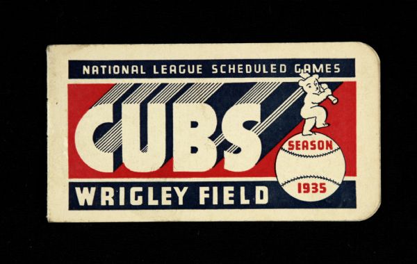 1935 Chicago Cubs Wrigley Field Home Pocket Schedule