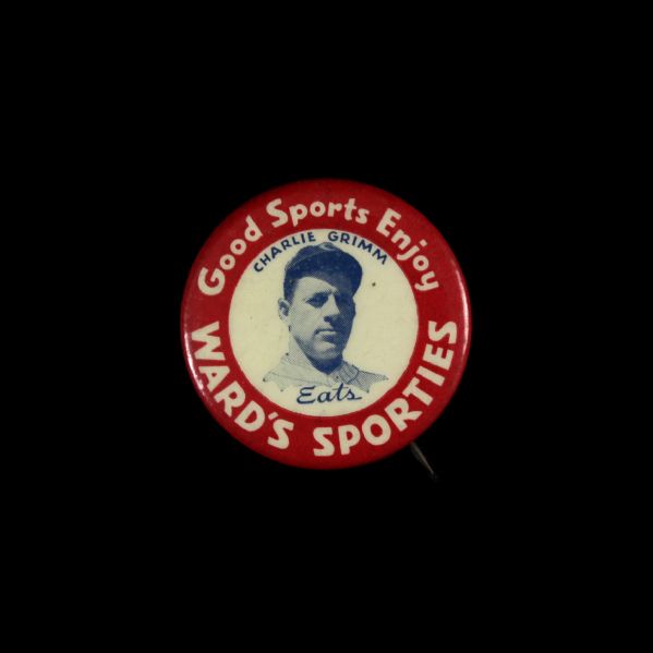 1934 Charlie Grimm Chicago Cubs Wards Sporties 1.25" Pinback Button 