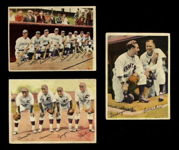 1935-38 Chicago Cubs & Brooklyn Dodgers 4" x 5.25" Colorized Prints