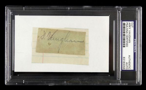 1940s Arky Vaughan Pittsburgh Pirates Signed Cut (PSA/DNA Slabbed)
