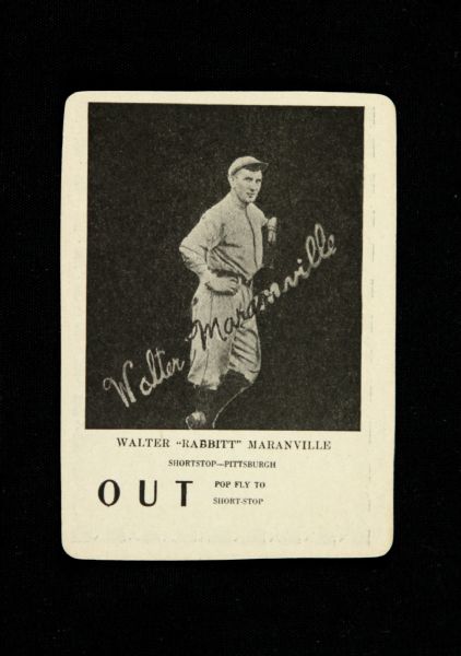 1924 Rabbit Maranville Pittsburgh Pirates Walter Mail Baseball Game Card