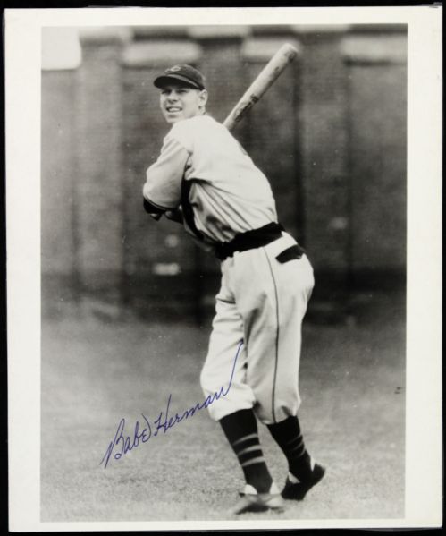 1933-34 Babe Herman Chicago Cubs Signed 8" x 9.5" Photo (JSA)