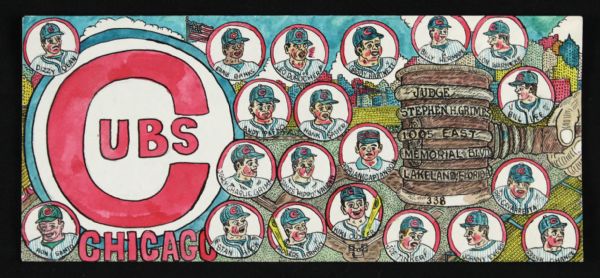 1960s Chicago Cubs Greats Illustrated Envelope w/ Banks, Tinker, Evers, Chance & More