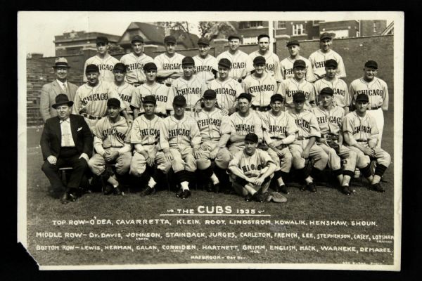 1935 Chicago Cubs 4" x 6" Team Photo
