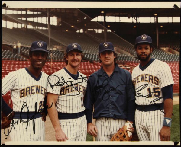 1980s-90s Robin Yount Cecil Cooper Ted Simmons Ben Oglivie Signed 8" x 10" Photo & Beckett Price Guide (JSA) 