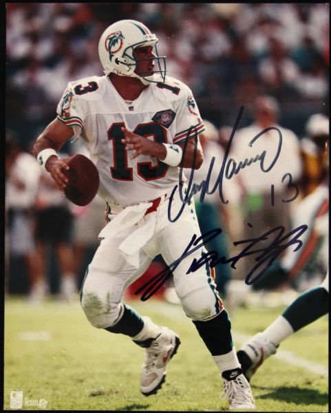 1990s Dan Marino Karim Abdul Jabbar Miami Dolphins Signed 8" x 10" Photo (JR Sports COA) 