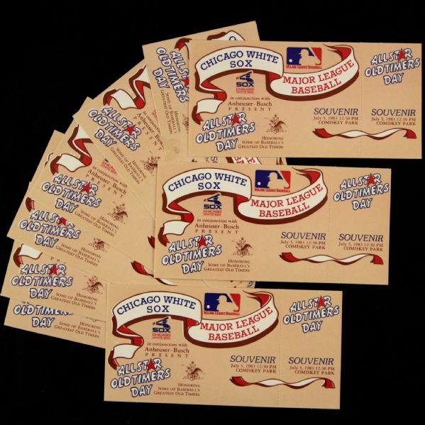 1983 Comiskey Park All Star Old Timers Day Souvenir Ticket Collection - Lot of 9