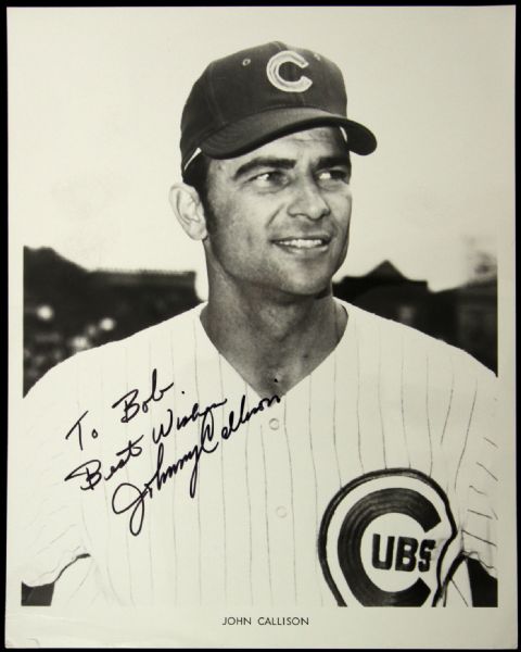 1970-71 John Callison Chicago Cubs Signed 8" x 10" Photo (JSA)