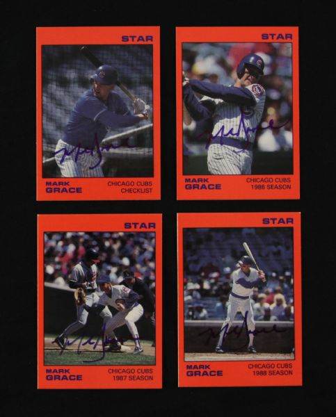 1989 Mark Grace Chicago Cubs Signed Star Trading Card - Lot of 23 (JSA)