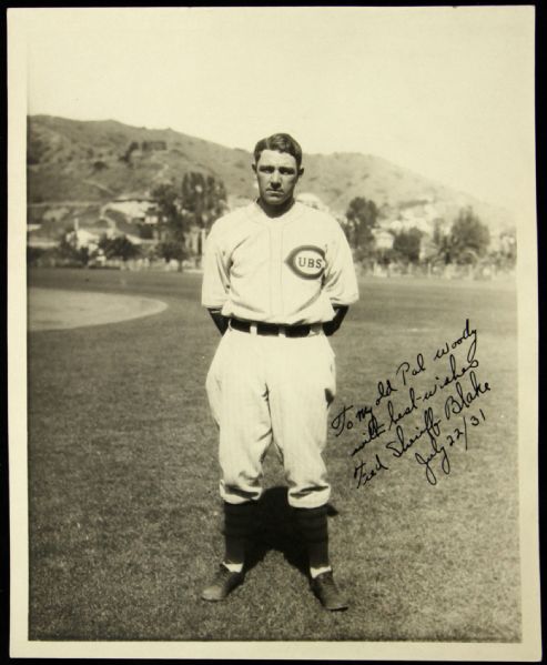 1931 Sheriff Blake Chicago Cubs Signed 8" x 10" Photo (JSA)