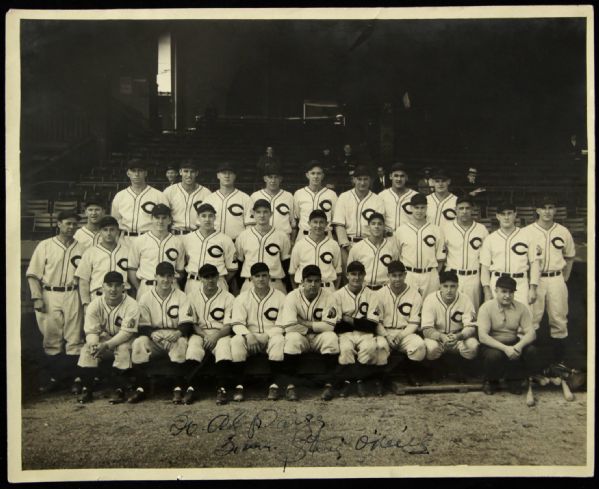 1937 Steve ONeill Cleveland Indiand Signed 8" x 10" Team Photo (JSA)