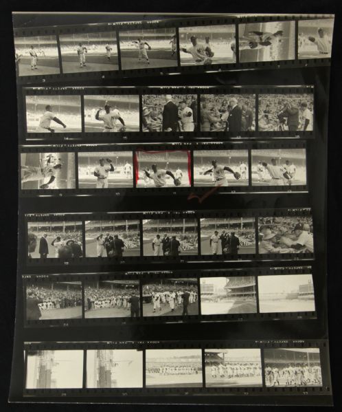 1960 Mickey Mantle Casey Stengel New York Yankees Opening Day 8" x 10" Negative Strip Photo