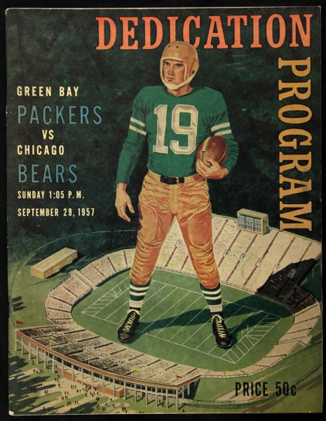 1957 Green Bay Packers Chicago Bears Lambeau Field Program